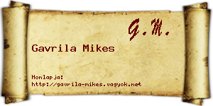 Gavrila Mikes névjegykártya